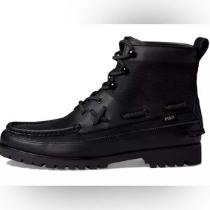 POLO RALPH LAUREN Men's Ranger Mid Boot's Black Leather upper Size 10 New